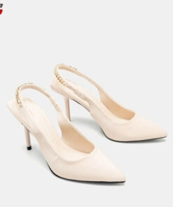 Slingback High Heels with Chain