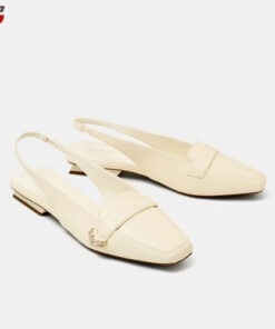 Doll Shoes with Cross Strap and Logo Buckle